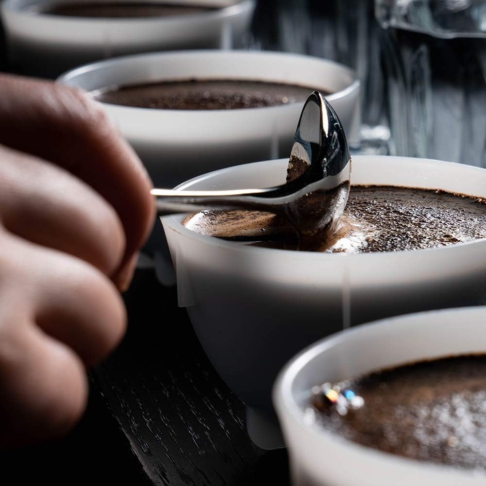 Professional Coffee Cupping Spoon, Stainless Steel, Black