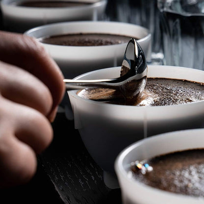 Professional Coffee Cupping Spoon, Stainless Steel, Black