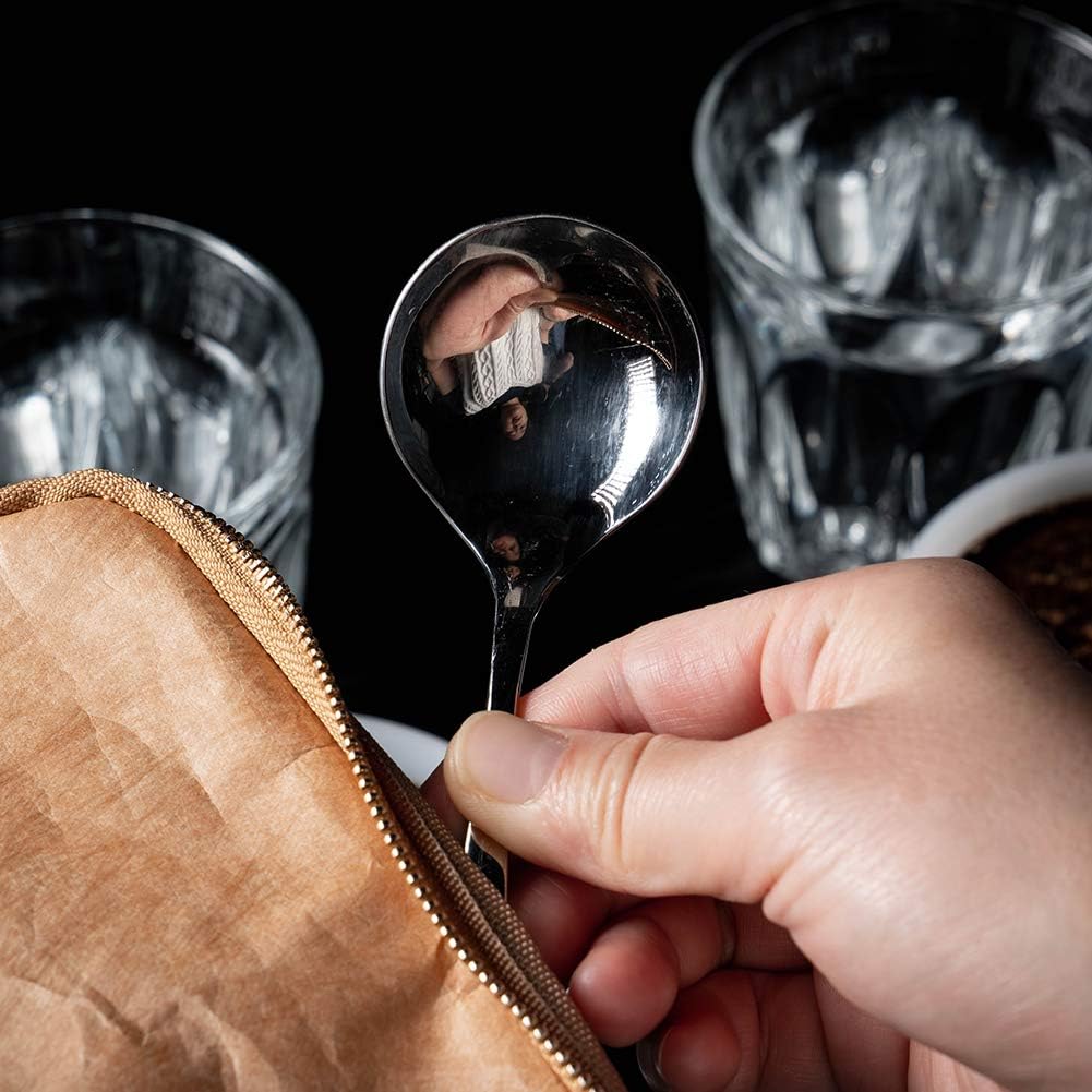Professional Coffee Cupping Spoon, Stainless Steel, Black