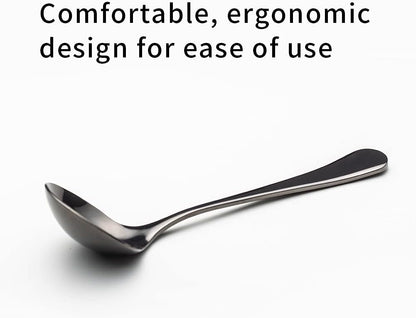 Professional Coffee Cupping Spoon, Stainless Steel, Black