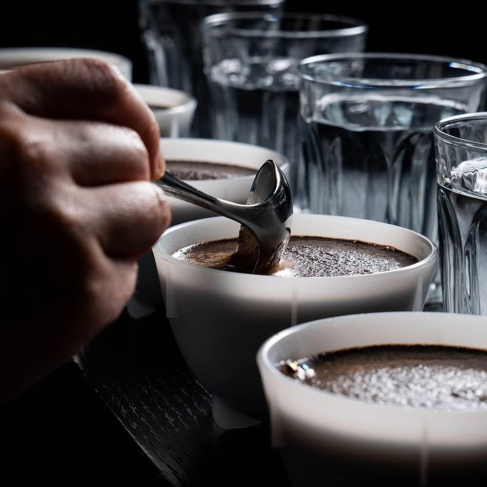 Professional Coffee Cupping Spoon, Stainless Steel, Black
