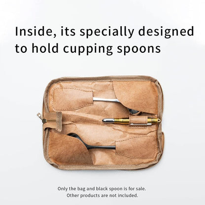 Professional Coffee Cupping Spoon, Stainless Steel, Black