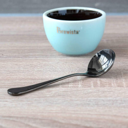 Professional Coffee Cupping Spoon, Stainless Steel, Black