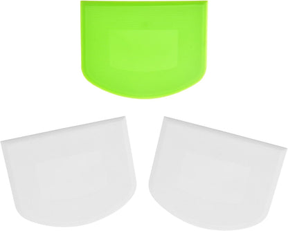 3 PCS Plastic Dough Scraper Bench Scraper, 4.7x3.7" Flexible Bowl Scraper, Food-Grade Dough Cutter, Non-Slip Food Scrappers for Bread, Cake, Cream, Fondant