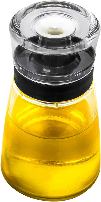 Outdoor Oil Dispenser Bottle for Camping, 160 ml/5.4 oz Glass Olive Oil and Vinegar Cruet, Leak-proof Well Sealed for Picnic Kitchen, 2 Pack