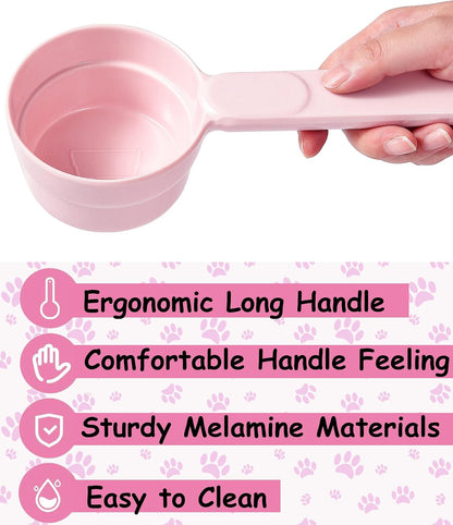 Dog Cat Food Scoop - Pet Food Scoop Dog Food Measuring Cup 1/2 1/4 Cup, Comfortable Long Handle for Easy to Scoop Food, Blue 1/2 Cup
