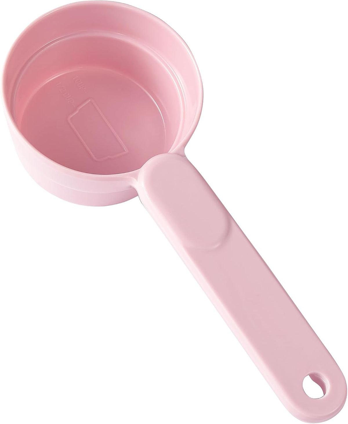 Dog Cat Food Scoop - Pet Food Scoop Dog Food Measuring Cup 1/2 1/4 Cup, Comfortable Long Handle for Easy to Scoop Food, Blue 1/2 Cup