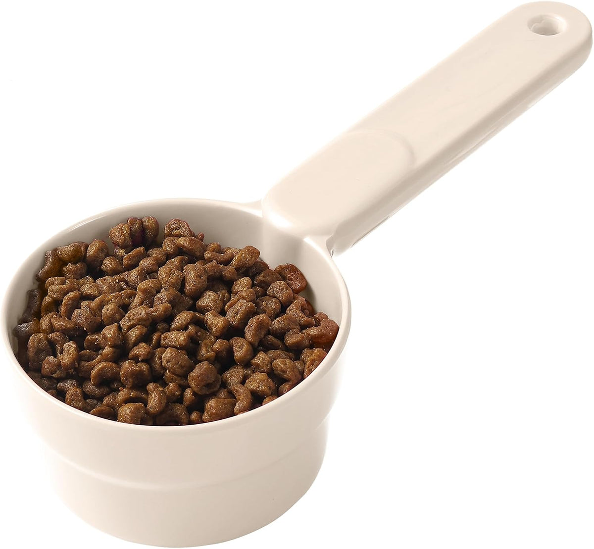 Dog Cat Food Scoop - Pet Food Scoop Dog Food Measuring Cup 1/2 1/4 Cup, Comfortable Long Handle for Easy to Scoop Food, Blue 1/2 Cup