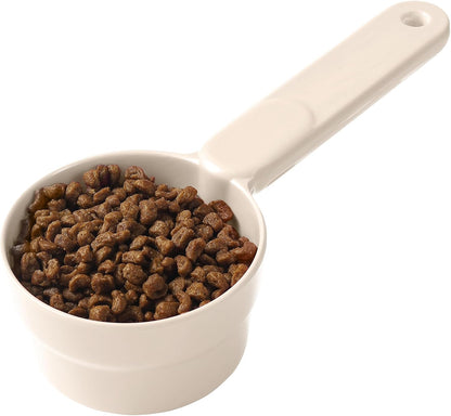 Dog Cat Food Scoop - Pet Food Scoop Dog Food Measuring Cup 1/2 1/4 Cup, Comfortable Long Handle for Easy to Scoop Food, Blue 1/2 Cup