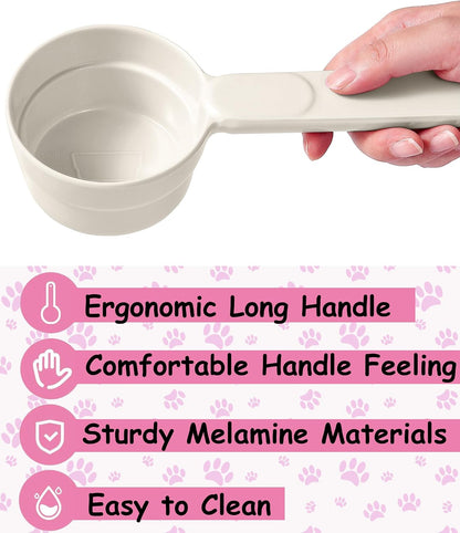 Dog Cat Food Scoop - Pet Food Scoop Dog Food Measuring Cup 1/2 1/4 Cup, Comfortable Long Handle for Easy to Scoop Food, Blue 1/2 Cup