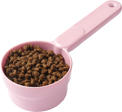 Dog Cat Food Scoop - Pet Food Scoop Dog Food Measuring Cup 1/2 1/4 Cup, Comfortable Long Handle for Easy to Scoop Food, Blue 1/2 Cup