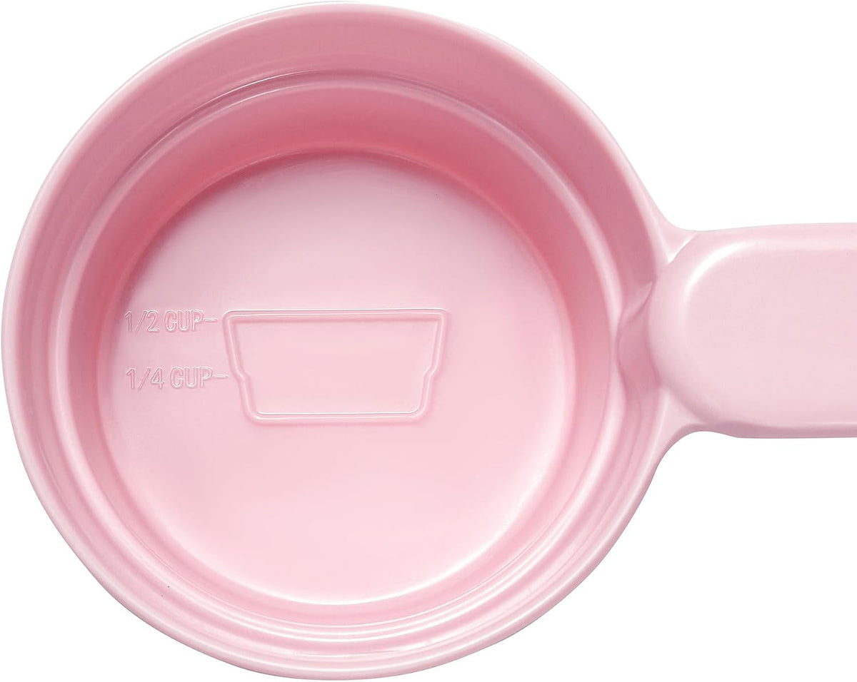 Dog Cat Food Scoop - Pet Food Scoop Dog Food Measuring Cup 1/2 1/4 Cup, Comfortable Long Handle for Easy to Scoop Food, Blue 1/2 Cup