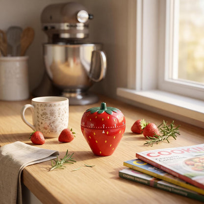 Strawberry Shaped Timer, Cartoon Mechanical Kitchen Time Cute