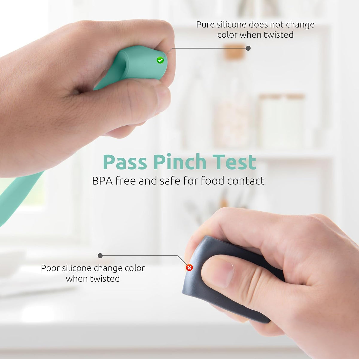 Skinny Silicone Jar Spatula Scraper, 10in Sourdough Tool, Aqua Sky