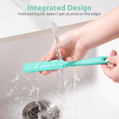 Skinny Silicone Jar Spatula Scraper, 10in Sourdough Tool, Aqua Sky