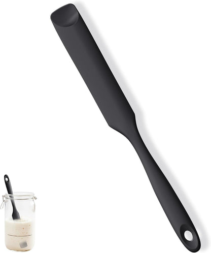 Skinny Silicone Jar Spatula Scraper, 10in Sourdough Tool, Aqua Sky