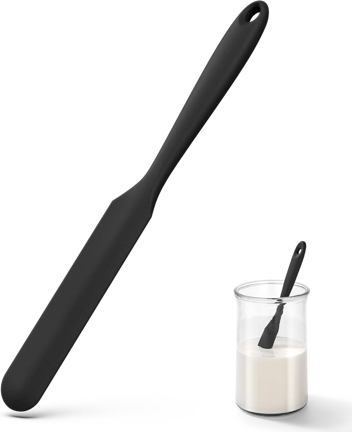 Skinny Silicone Jar Spatula Scraper, 10in Sourdough Tool, Aqua Sky