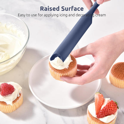 Skinny Silicone Jar Spatula Scraper, 10in Sourdough Tool, Aqua Sky
