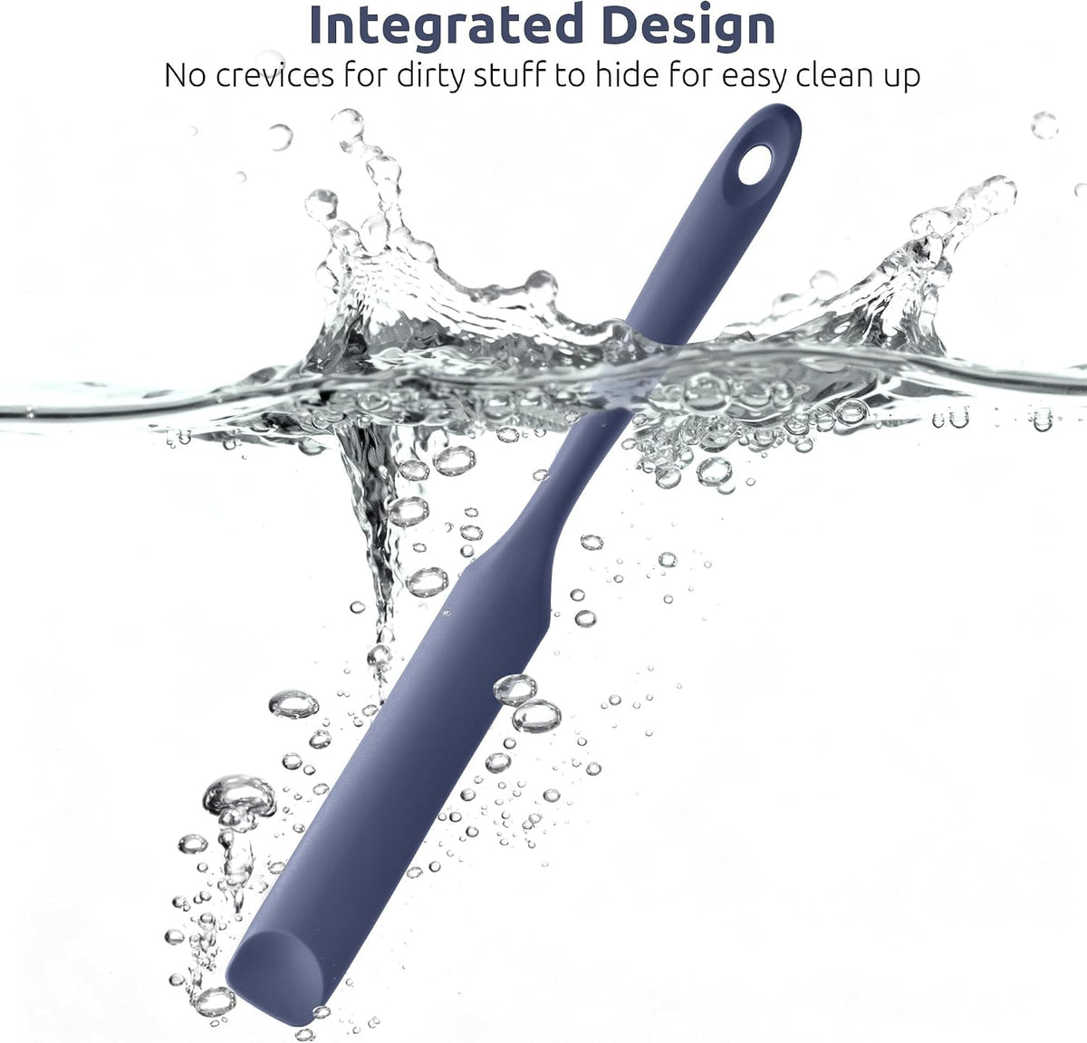 Skinny Silicone Jar Spatula Scraper, 10in Sourdough Tool, Aqua Sky
