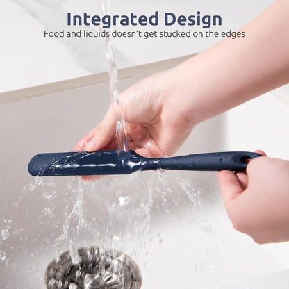 Skinny Silicone Jar Spatula Scraper, 10in Sourdough Tool, Aqua Sky