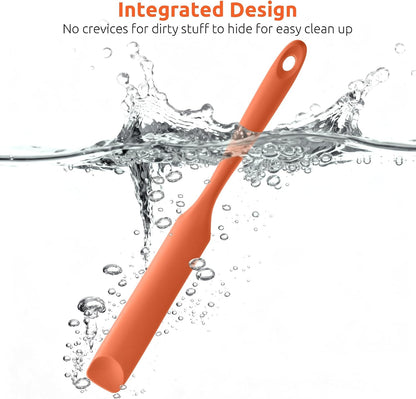 Skinny Silicone Jar Spatula Scraper, 10in Sourdough Tool, Aqua Sky