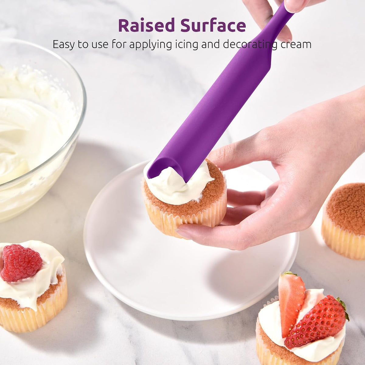 Skinny Silicone Jar Spatula Scraper, 10in Sourdough Tool, Aqua Sky