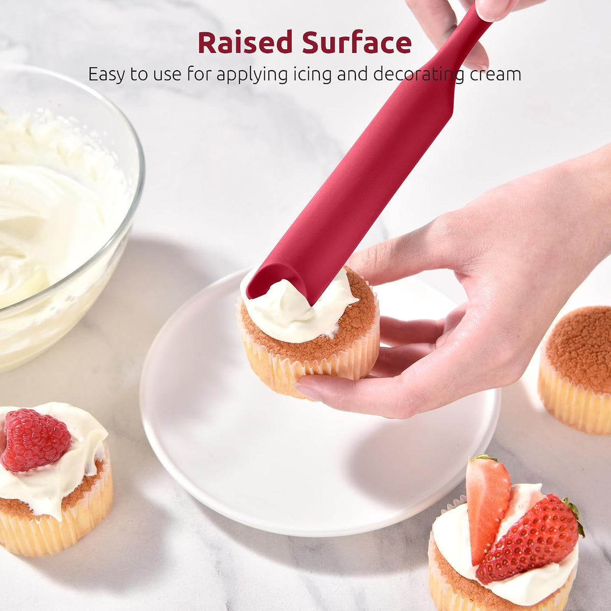 Skinny Silicone Jar Spatula Scraper, 10in Sourdough Tool, Aqua Sky