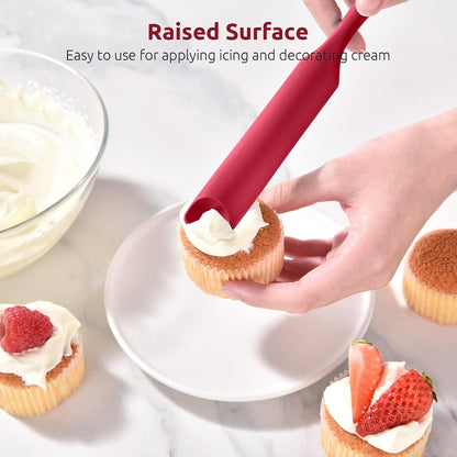 Skinny Silicone Jar Spatula Scraper, 10in Sourdough Tool, Aqua Sky