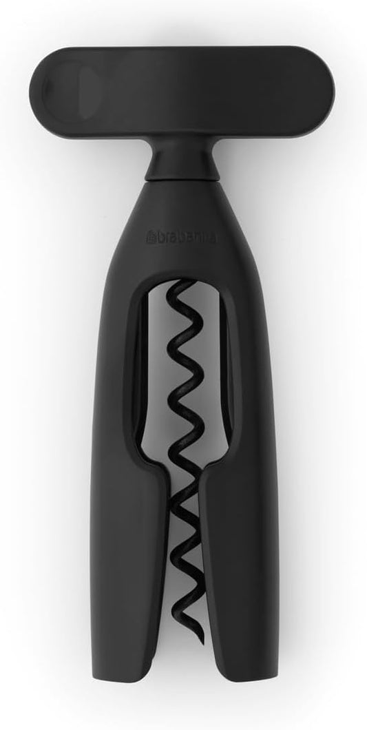 Tasty+ Wine Bottle Opener Corkscrew (Dark Gray) Easy To Use, Safe Enclosed Spiral, Extra Large Turning Handle