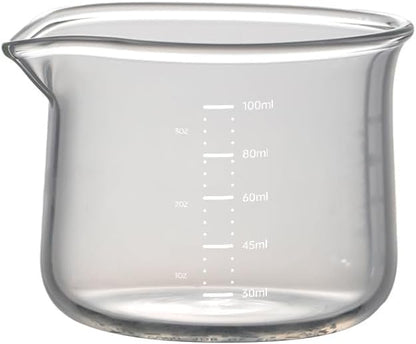 Espresso Cups, 100ML/3OZ Espresso Cups, Espresso Shot Glasses with V-Shaped Mouth, Clear Accessories, Milk Frothing Pitcher (1pcs)