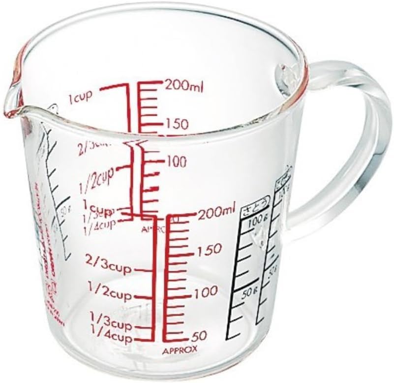 Heatproof Glass Measuring Cup with Handle, 200ml