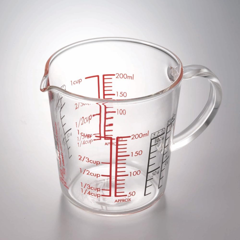 Heatproof Glass Measuring Cup with Handle, 200ml