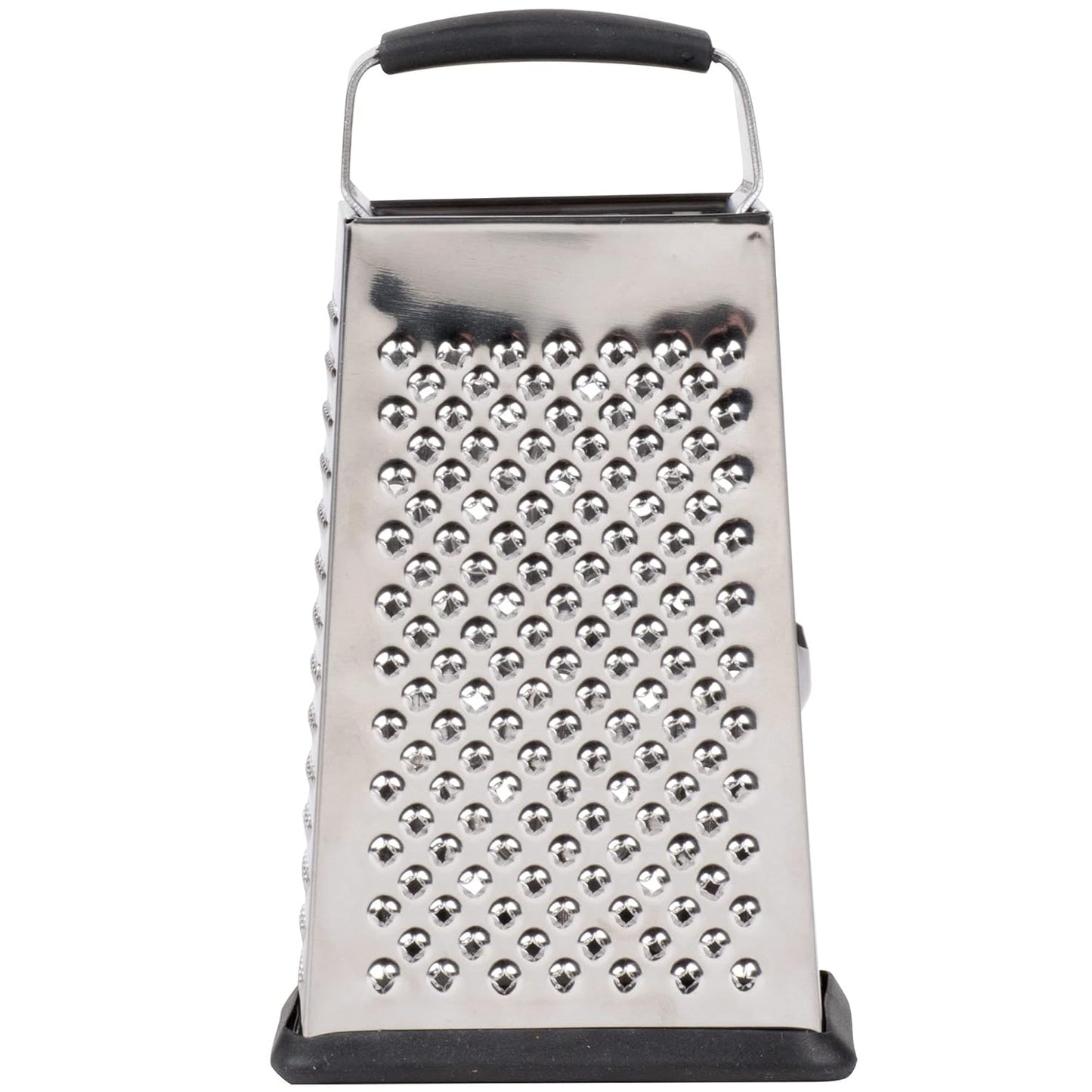 SG203BH, Cash & Carry Back Of The House Box Grater, Small 6" Size, 4-Sided Tapered Design, Anti-Slip Base, Dishwasher Safe, Stainless Steel, Ideal for Shredding Veggies and Grating Cheese