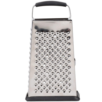 SG203BH, Cash & Carry Back Of The House Box Grater, Small 6" Size, 4-Sided Tapered Design, Anti-Slip Base, Dishwasher Safe, Stainless Steel, Ideal for Shredding Veggies and Grating Cheese
