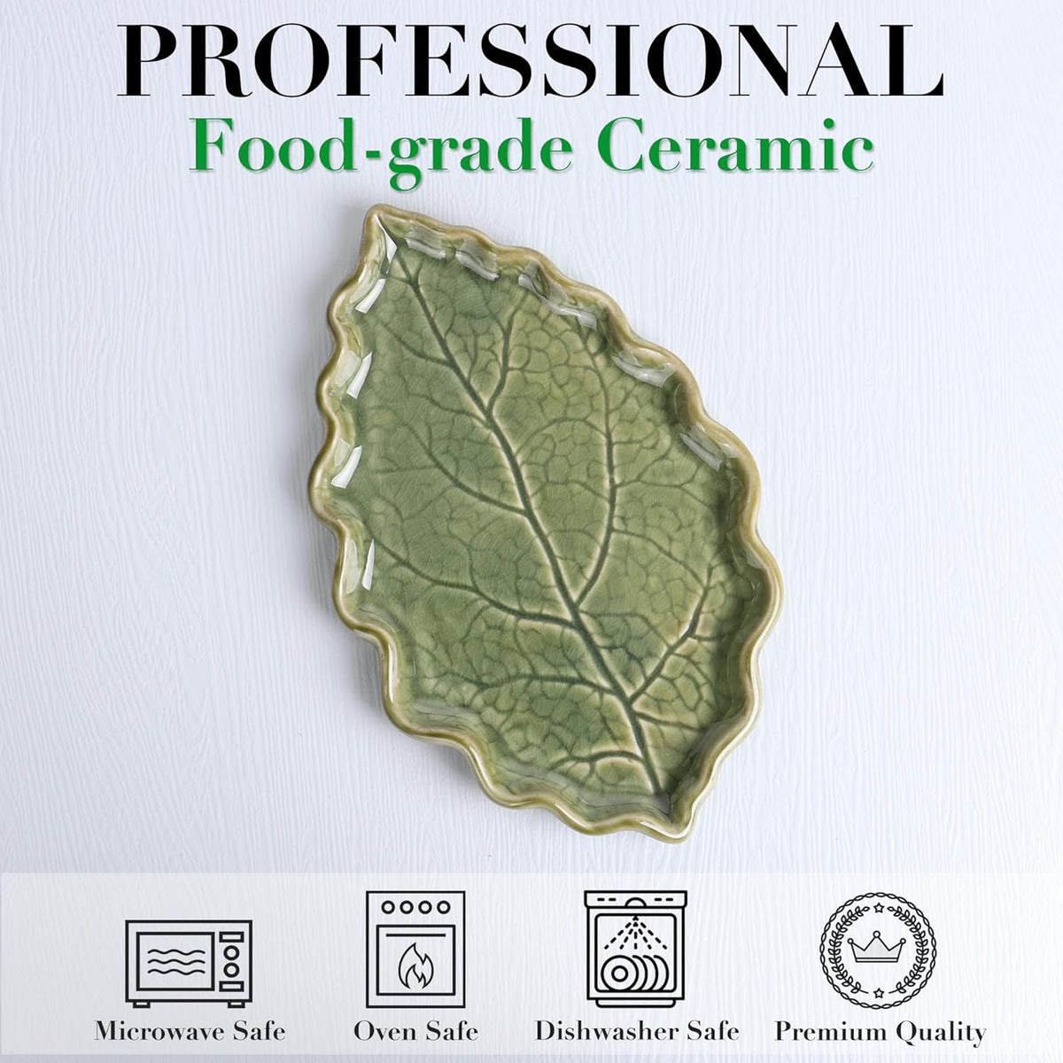 Ceramic Spoon Rest for Stove Top Cute Leaf Spoon Rest for Kitchen Counter | Spoon Holder for Stove, Home Whimsical Decor Kitchen, Green Kitchen Decor and Accessories, Kitchen Cottage Core Decor, 1Pack