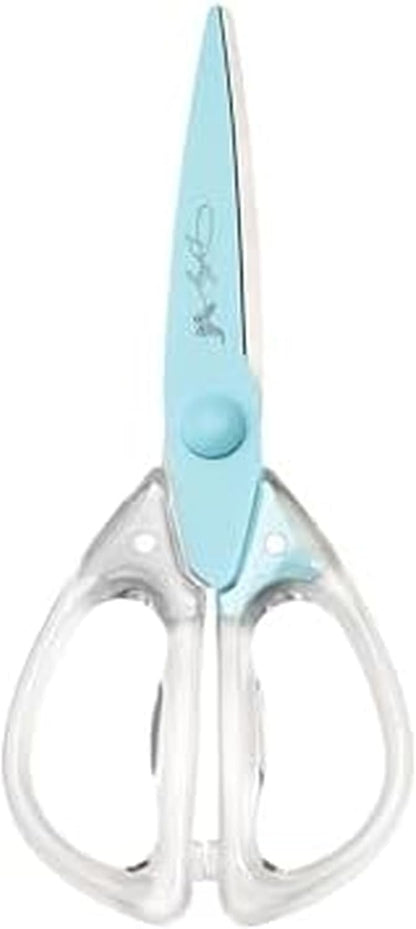 All-Purpose Kitchen Scissors with Pink Blade and Clear Acrylic Handle - Sharp Stainless Steel Kitchen Shears for Food, Herbs, Parchment and Crafts