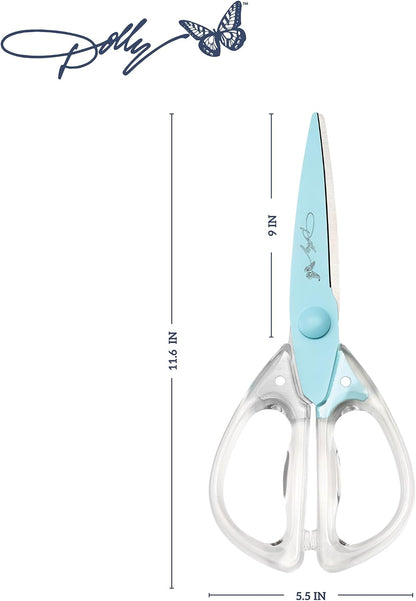 All-Purpose Kitchen Scissors with Pink Blade and Clear Acrylic Handle - Sharp Stainless Steel Kitchen Shears for Food, Herbs, Parchment and Crafts