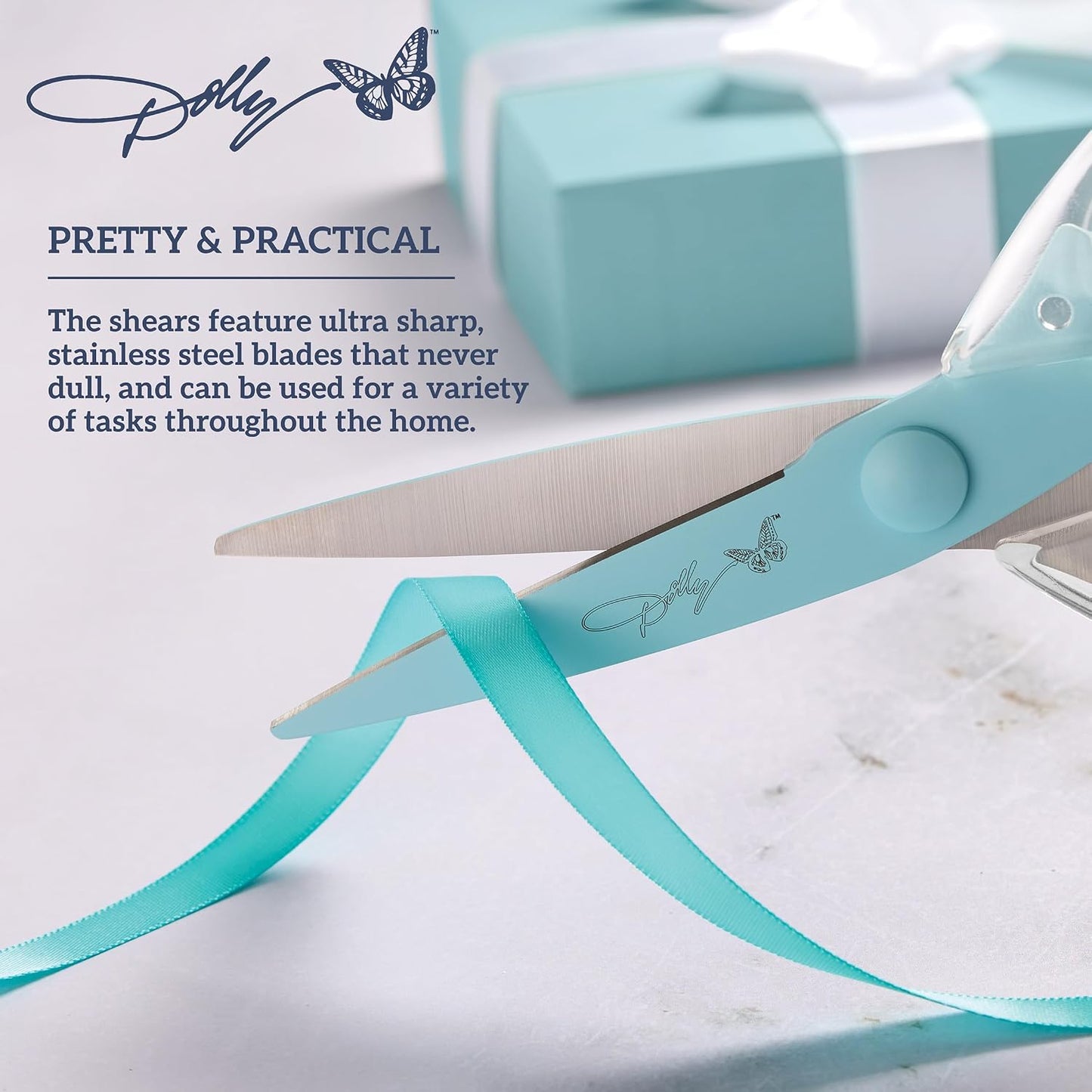 All-Purpose Kitchen Scissors with Pink Blade and Clear Acrylic Handle - Sharp Stainless Steel Kitchen Shears for Food, Herbs, Parchment and Crafts