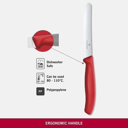 Swiss Classic 4.3 In Tomato and Table Knife,Serrated Blade, Red