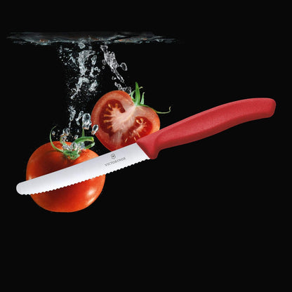 Swiss Classic 4.3 In Tomato and Table Knife,Serrated Blade, Red