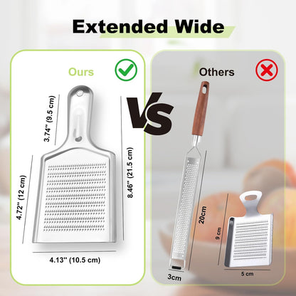 Ginger Grater Tool, Stainless Steel Grater Rustproof 8.46"x4.16" Large Size Ginger Grinder for Fine Grate, Dishwasher Safe Kitchen Tool for Garlic Cheese, Nutmeg, Vegetables & Citrus Zesting