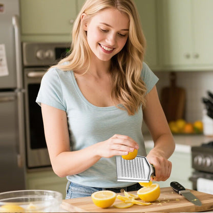 Ginger Grater Tool, Stainless Steel Grater Rustproof 8.46"x4.16" Large Size Ginger Grinder for Fine Grate, Dishwasher Safe Kitchen Tool for Garlic Cheese, Nutmeg, Vegetables & Citrus Zesting