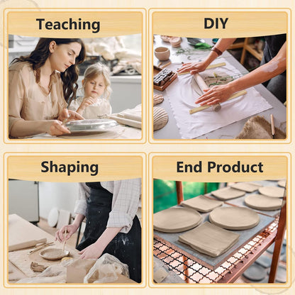 10 Pcs Clay Pottery Rolling Pin Guides,5 Size,Wood Color