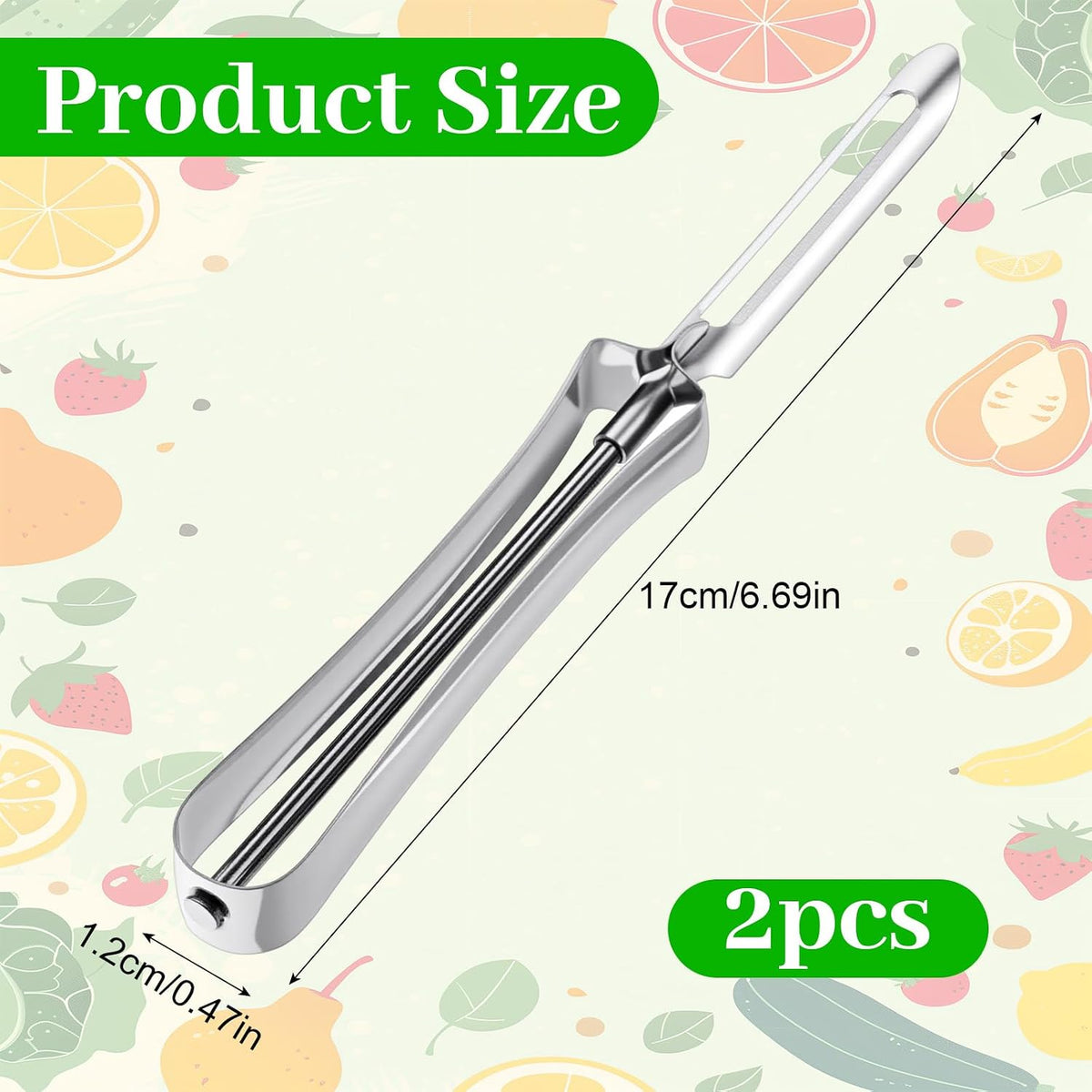 2 Pack Stainless Steel Vegetable & Potato Peeler for Kitchen