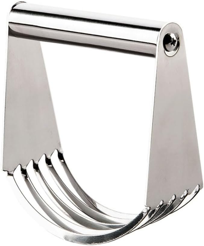 Stainless Steel Pastry Cutter with Soft Grip for Cake Dough and Butter Cutting, Non- Flour Mixer for Baking, Dishwasher Safe Handheld Dough for Blender(A)