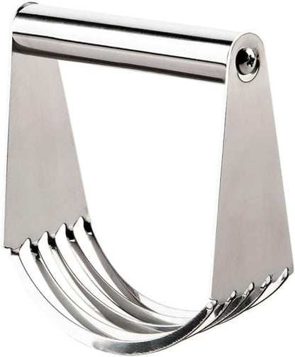 Stainless Steel Pastry Cutter with Soft Grip for Cake Dough and Butter Cutting, Non- Flour Mixer for Baking, Dishwasher Safe Handheld Dough for Blender(A)