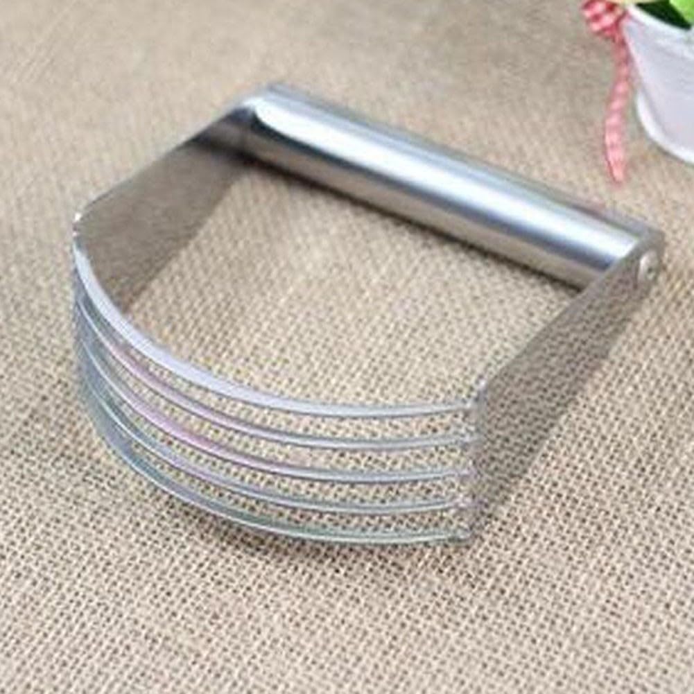 Stainless Steel Pastry Cutter with Soft Grip for Cake Dough and Butter Cutting, Non- Flour Mixer for Baking, Dishwasher Safe Handheld Dough for Blender(A)