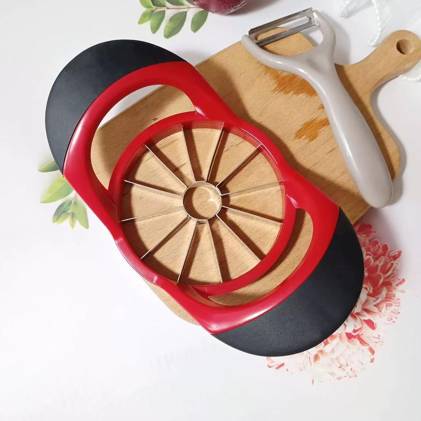 Apple Slicer, Professional Stainless Steel Fruit Cutter with 12 Sharp Blades