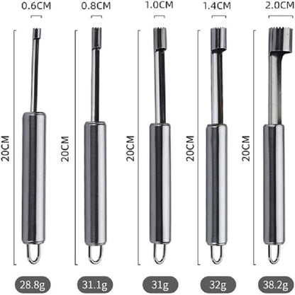 Fruit and Vegetable Corer Tool, Multi-Function Stainless Corer and Pitter Remover Set for Apple, Pear, Cherry, Jujube, Red Dates, Berry, Chili, Jalapeno Pepper, Tomato, potato - 6 Pieces