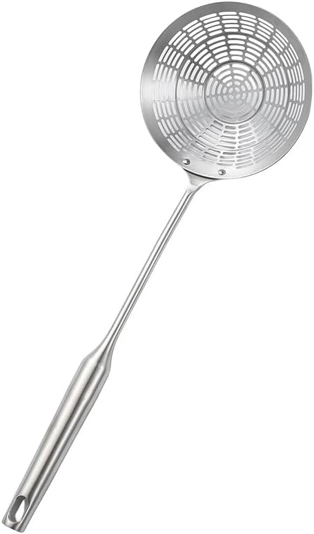5.4" Stainless Steel Spider Strainer Skimmer – Long-Handle Slotted Spoon for Cooking, Frying, Pasta, Noodles, and Spaghetti